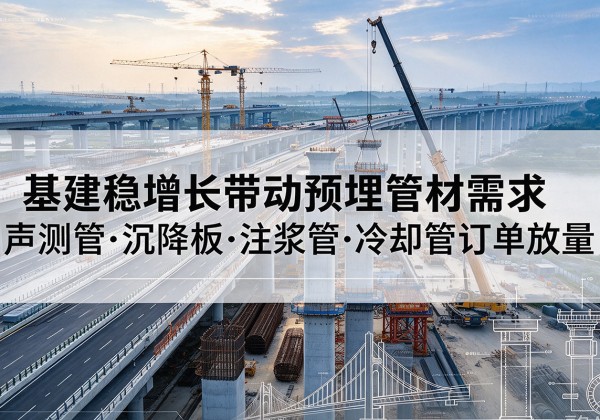 嘉荫基建稳增长带动预埋监测管材需求，声测管、沉降板、注浆管订单持续放量